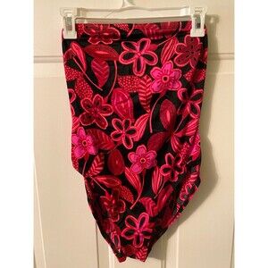 Beach Cabana Strapless bright neon pink swimsuit juniors size medium